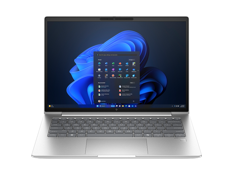 HP Elitebook 640 G11 14 inch NaturalSilver WWAN T IRcam FPR CoreSet Win11 WhiteBG FrontOpen