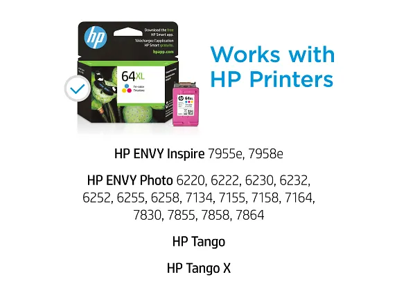 Series 5 of 11 Ink Supplies, HP 64XL High Yield Tri-color Original Ink Cartridge, N9J91AN#140