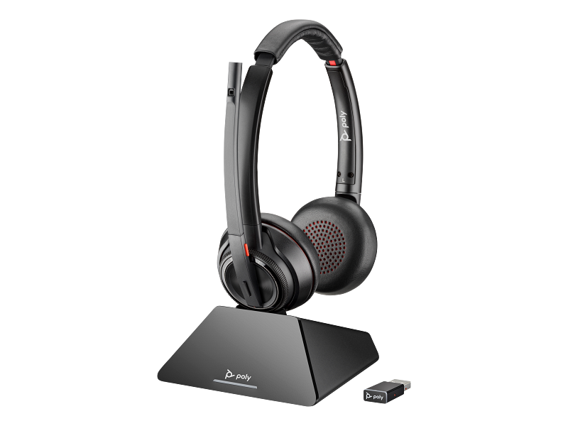 Poly Savi 8220 UC -M - USB-A, Headset, Black - Hero