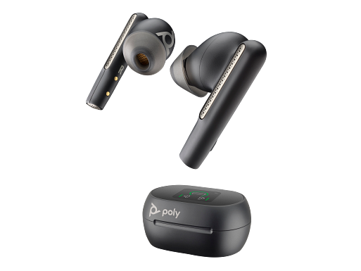 Poly Voyager Free 60+ UC M Carbon Black Earbuds +BT700 USB-C Adapter +Touchscreen Charge Case