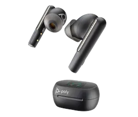 Poly Voyager Free 60+ UC Carbon Black Earbuds +BT700 USB-C Adapter +Touchscreen Charge Case
