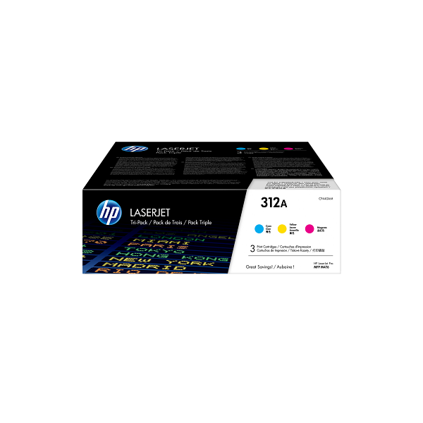 HP 312A Tri-Pack Print Cartridges - CF440AM - WW