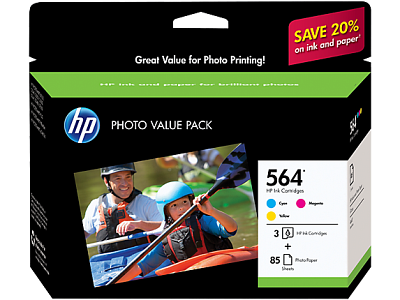 HP 564 Series Photosmart Photo Value Pack-150 sht/4 x 6 in