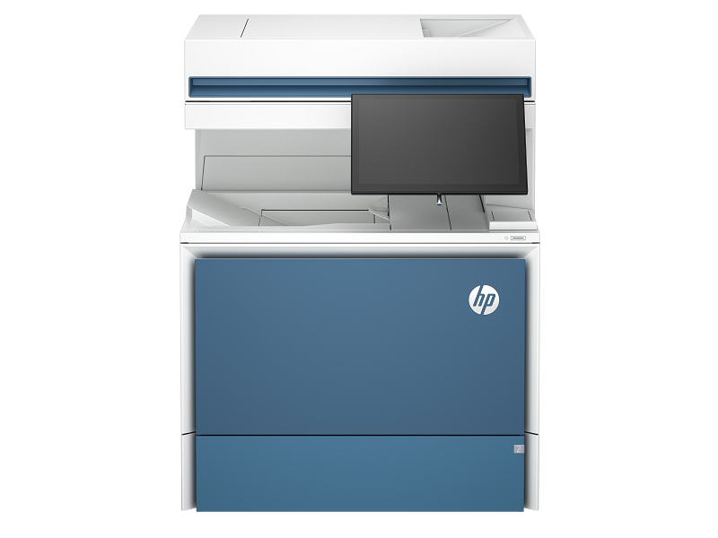HP Color LaserJet Enterprise Flow MFP 6800 - ZF Transactional - AtmosphereBlue Catalog WhiteBG Front