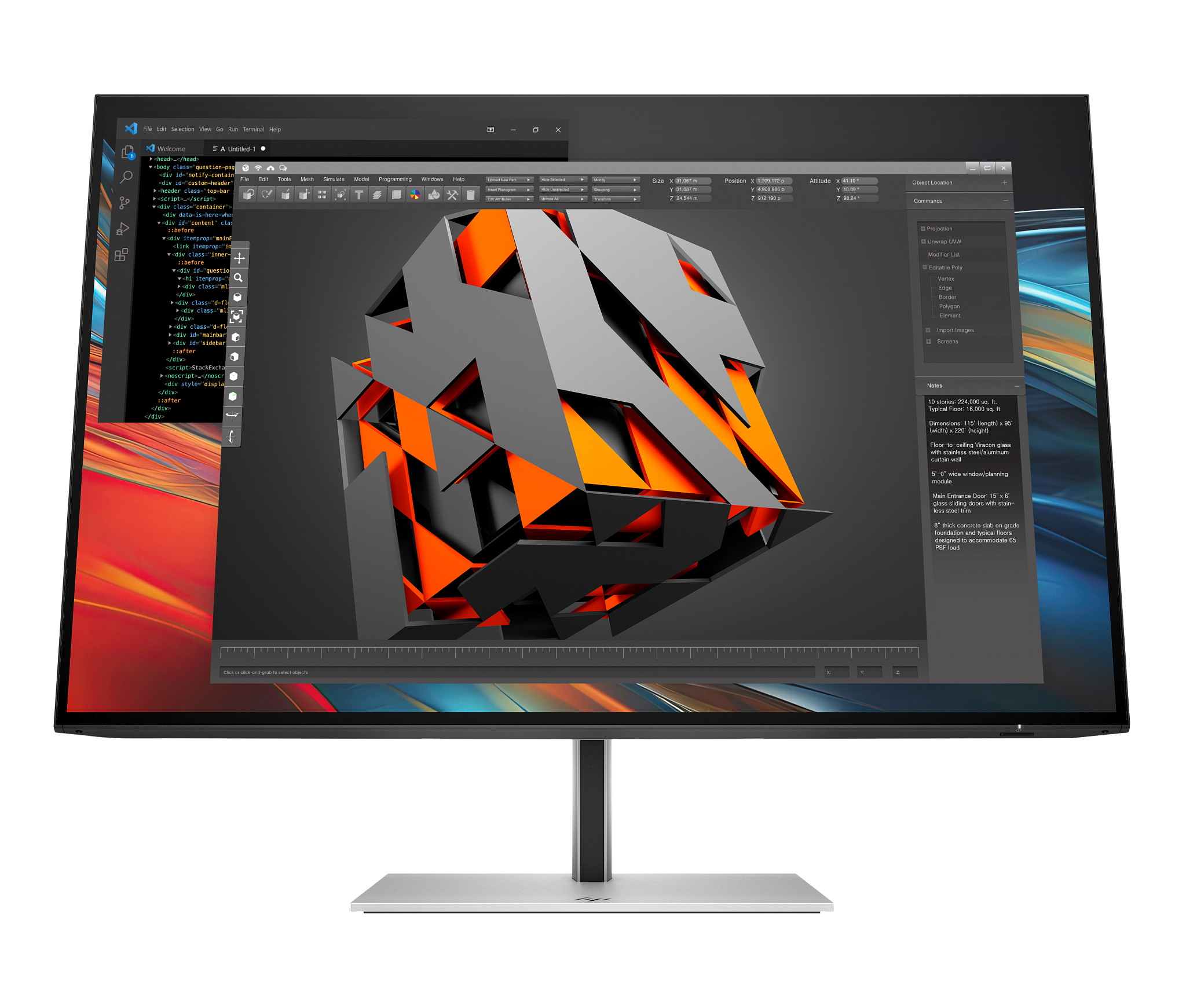 HP Series 7 Pro 24 inch WUXGA Monitor - 724pn
