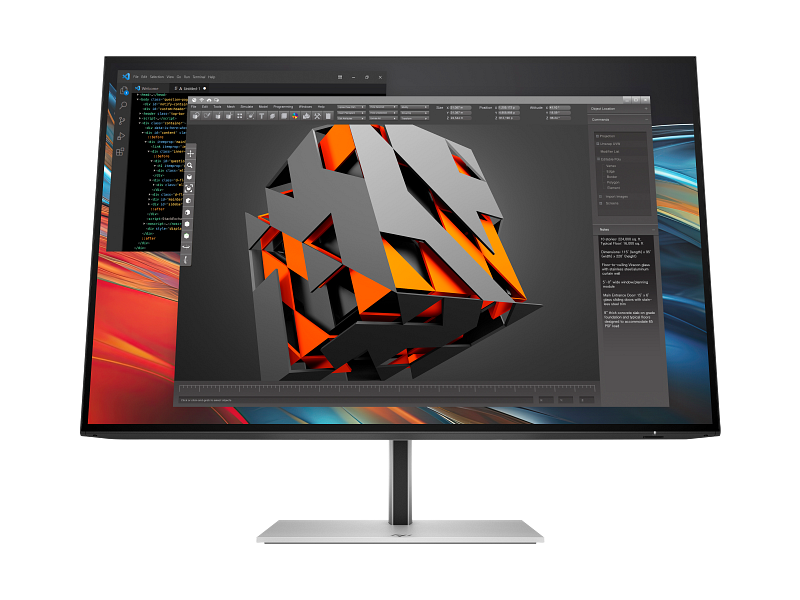 HP Series 7 Pro 24 Inch WUXGA Monitor-724pn Z24n PikeSilver CoreSet Front WhiteBg