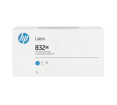 HP 832M 1-liter Cyan Latex Ink Cartridge