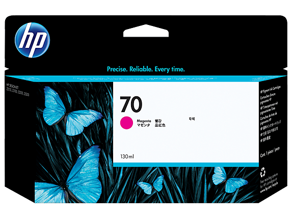HP 70 130-ml Magenta DesignJet Ink Cartridge, C9453A