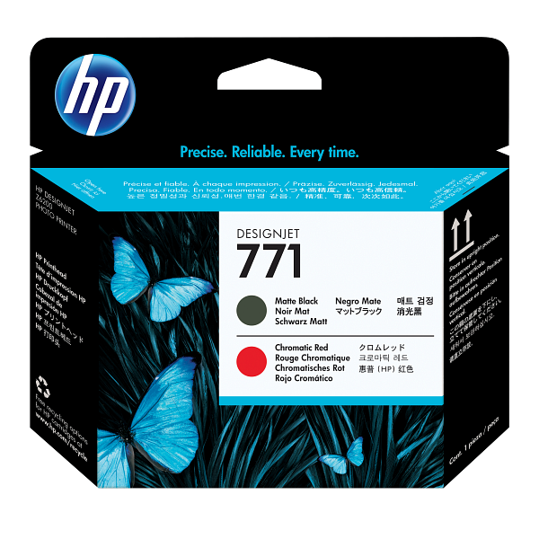 HP 771 WW Matte Black-Chromatic Red DesignJet Printhead