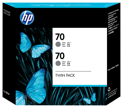 HP 70 2-pack 130-ml Gray DesignJet Ink Cartridges