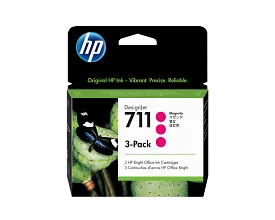 HP 711 3-pack 29-ml Magenta Designjet Ink Cartridge,CZ135A