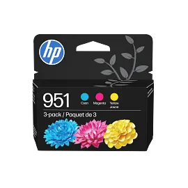 HP 951 3-pack Cyan/Magenta/Yellow Original Ink Cartridges, CR314FN#140