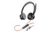 HP 8X223AA Poly Blackwire 8225 sztereó USB-C headset + USB-C–USB-A-adapter