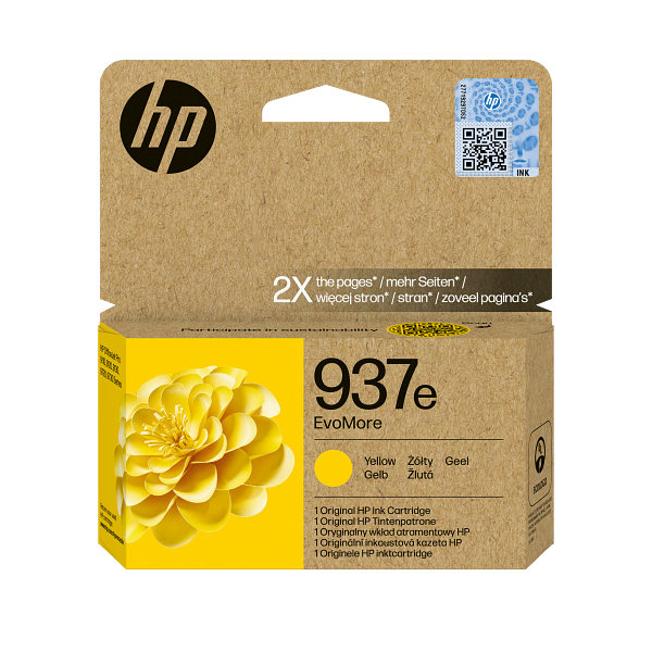 HP 937e EvoMore Yellow Original Ink Cartridge 4S6W8-80008 4S6W8NE