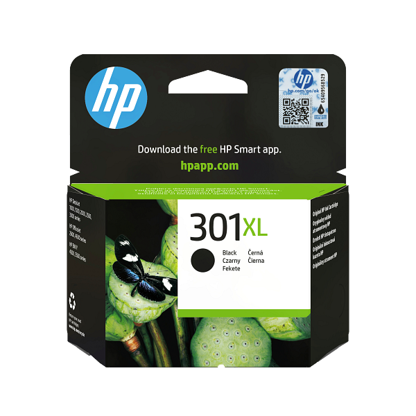 HP 301XL High Yield Black Original Ink Cartridge, CH563-80114, CH563EE