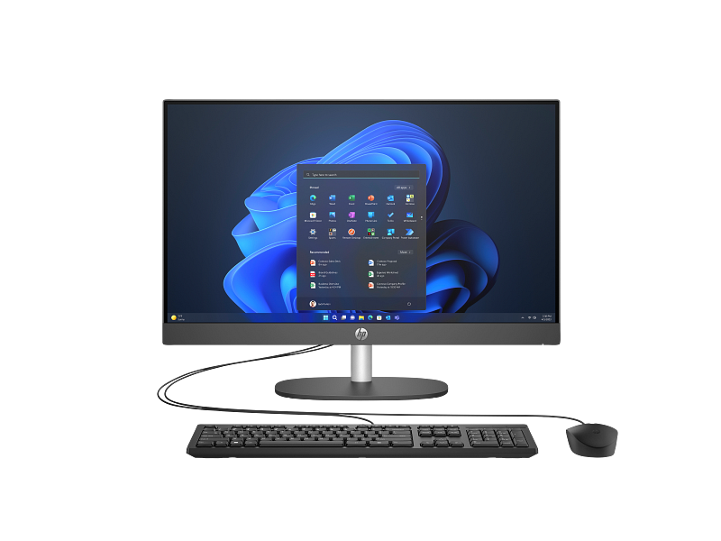 HP ProOne 240 23.8 inch G10 All-in-One Desktop PC WW IronGray T NT HAS Wired Win11 CoreSet VisID WhiteBG Front