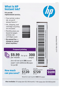 HP Instant Ink 300-page Plan 1st month enrollment kit