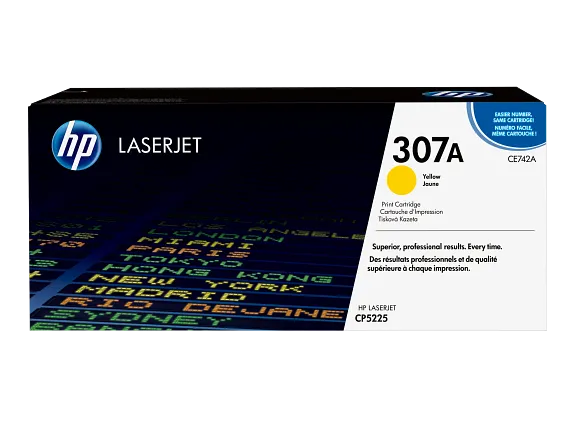 HP Laser Toner Cartridges and Kits, HP 307A Yellow Original LaserJet Toner Cartridge, CE742A