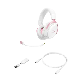 HyperX Cloud III S - Wireless Gaming Headset (White/Pink)