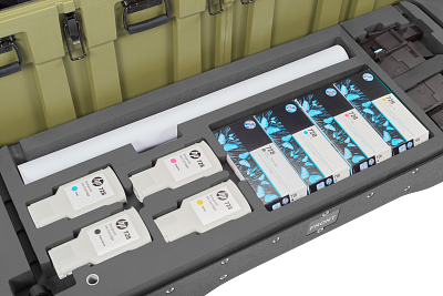 HP DesignJet T830 MFP with armor case