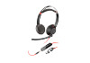 HP 8X231AA Poly Blackwire 5220 sztereó USB-C headset + 3,5 mm-es csatlakozó + USB-C–USB-A-adapter