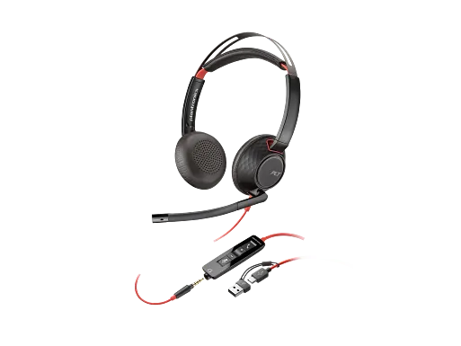 Poly Blackwire 5220 Stereo USB-C Headset + Poly Voyager 4320-M