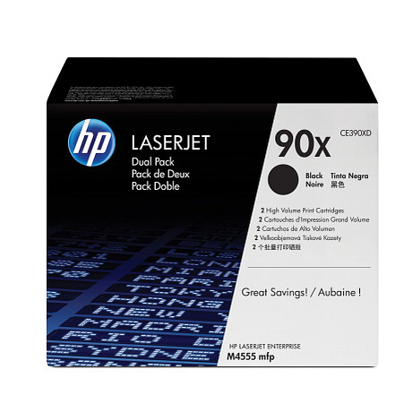 HP 90X CE390XD 2db 90X fekete toner / festékkazetta LaserJet M4555 600 M602 M603 sorozathoz (2*24000 old.)