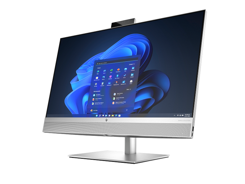 HP EliteOne 870 27 inch G9 All-in-One Desktop PC NaturalSilver NT IRcam nonODD Win11 Left Facing