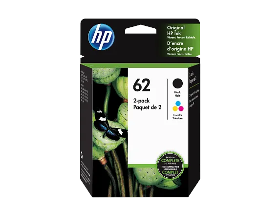 Ink Supplies, HP 62 2-pack Black/Tri-color Original Ink Cartridges, N9H64FN#140