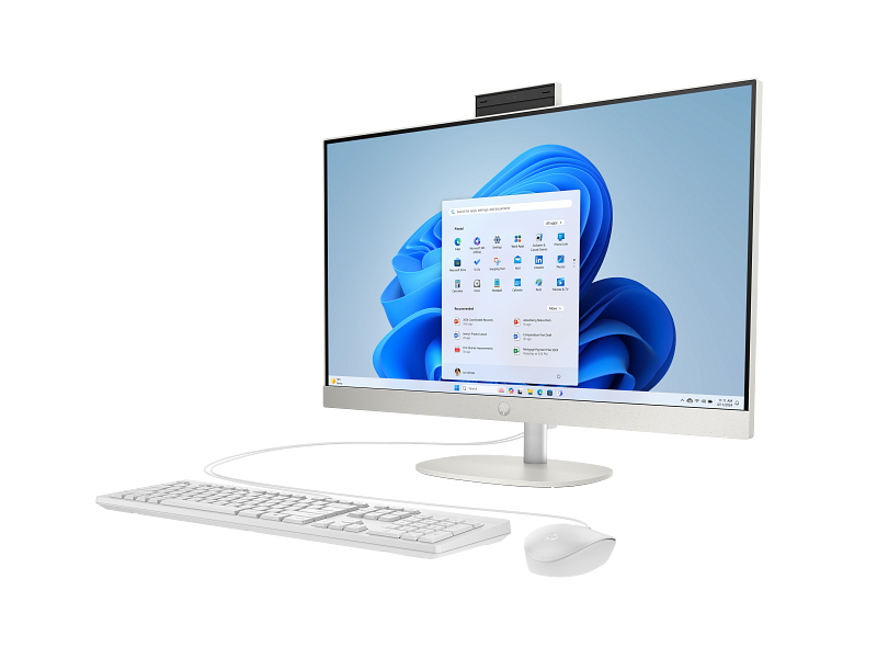 HP 27 inch All-in-One Desktop AI PC 27-cr2000i_Product_Shell white_Product Only_Left facing