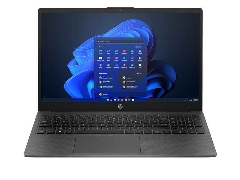 HP 250 G10 15 Inch Notebook PC DF DarkAsh NT HDcam FPR Catalog Win11 WhiteBG Front