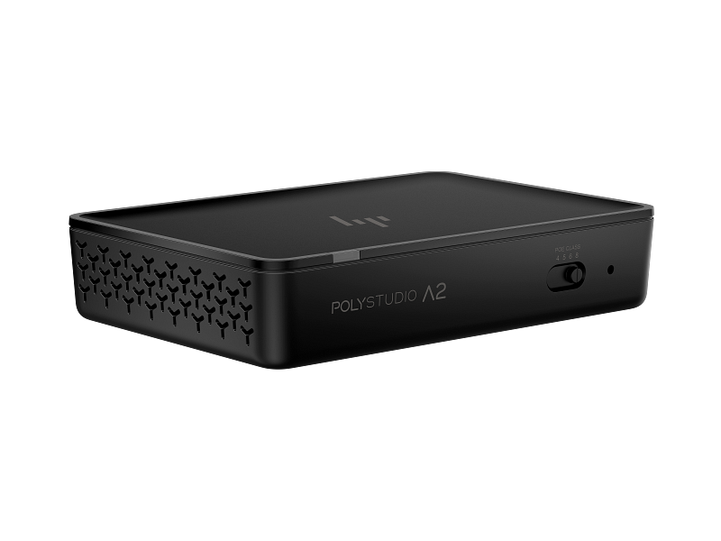 HP Poly Studio A2 Audio Bridge w/ CAT6A and Mic Extension Cable and Mounting Plate,(Black), Warranty 1-year, -B22X2AA 5 HP Poly Studio A2 Audio Bridge_Black_Catalog_TransparentBG_FrontRight