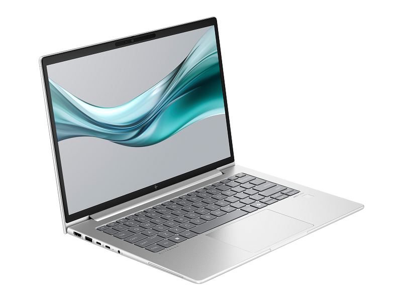 HP Elitebook 645 G11 14 inch NaturalSilver WWAN T IRcam FPR CoreSet AHS WhiteBG FrontRightOpen