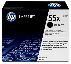 HP 55X High Yield Black Original LaserJet Toner Cartridge, CE255X
