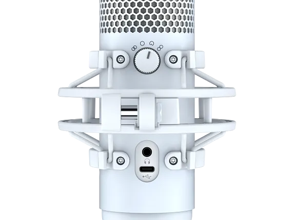 Series 5 of 7 HyperX Microphones, HyperX QuadCast S - USB Microphone - RGB Lighting - White
