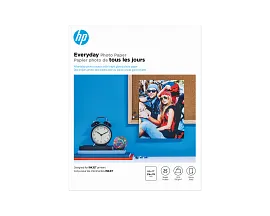 HP Everyday Photo Paper, Glossy, 52 lb, 8.5 x 11 in. (216 x 279 mm), 25 sheets Q5498A