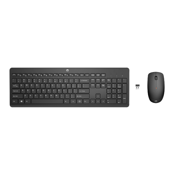 20C2 - HP 230 Wireless Mouse ? Keyboard Combo Wireless Mouse, Keyboard, Combo, JetBlack Packaging, TopDown