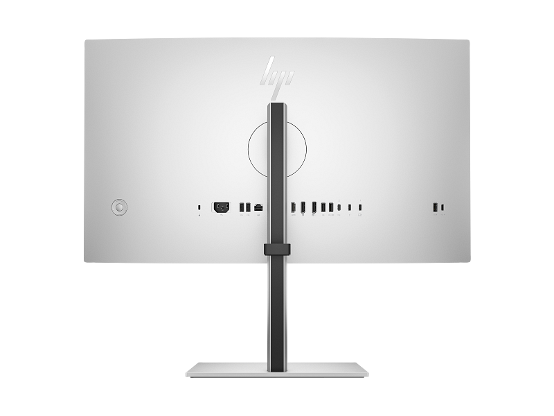 HP Series 7 Pro 27 4K Conferencing Monitor - 727pm PikeSilver CoreSet Rear WhiteBg