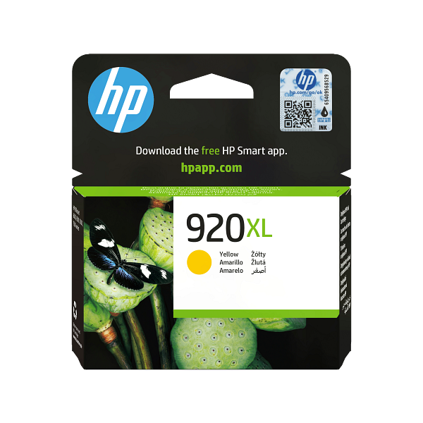 HP 920XL High Yield Yellow Original Ink Cartridge, CD974-80045, CD974AE
