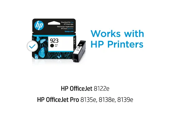 Series 6 of 10 Ink Supplies, HP 923 Black Original Ink Cartridge, 4K0T3LN
