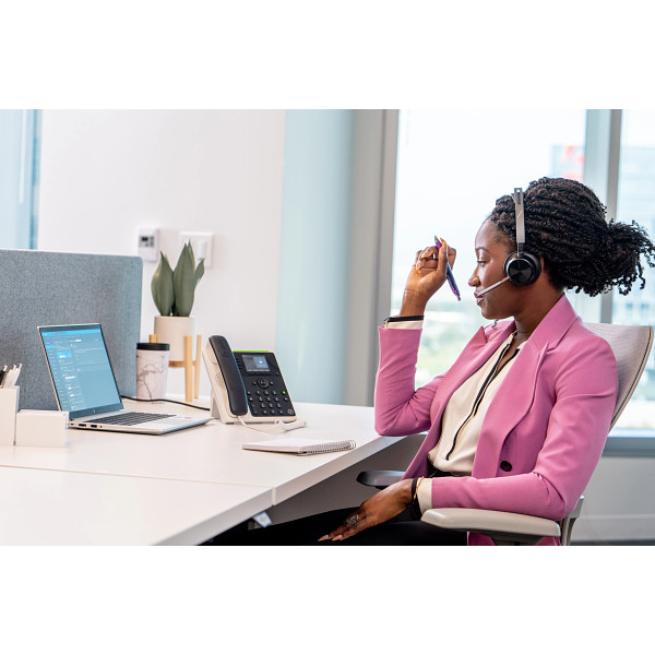 Poly Edge E220 Office Female Lifestyle 2 Print