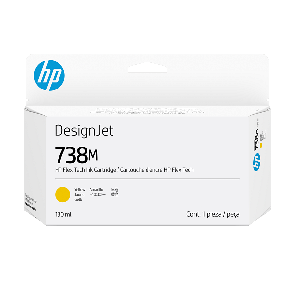 HP 738M 130-ml Yellow DesignJet Ink Cartridge A24VPA WW