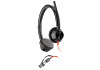 HP 8X221AA Poly Blackwire 3325 sztereó USB-C headset + 3,5 mm-es csatlakozó + USB-C–USB-A-adapter