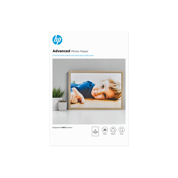 HP Advanced Photo Paper, Glossy, FSC, A3 size, 20 shts, Q8697A Q8697-00011