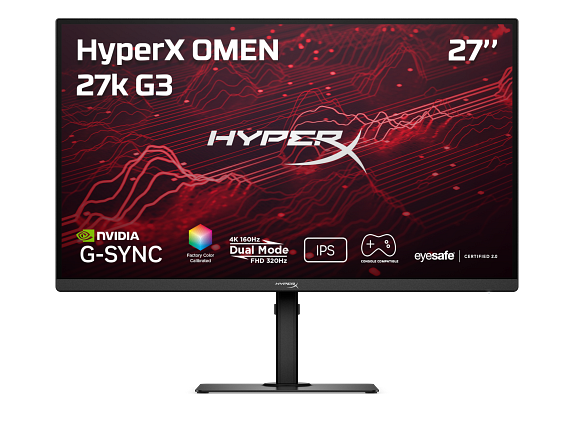 HyperX OMEN 27 inch UHD/FHD 160Hz/320Hz Dual Mode Gaming Monitor - OMEN 27k G3