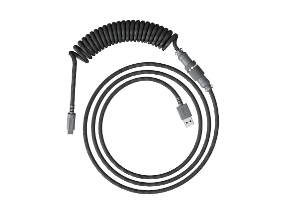 Photos - Cable (video, audio, USB) HyperX USB-C Coiled Cable Gray 6J678AA