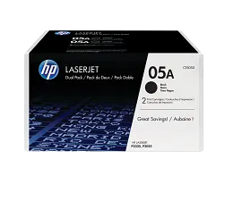 HP 05A 2-pack Black Original LaserJet Toner Cartridges, CE505D