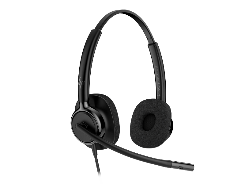 HP Poly Mission 425 USB Headset Stereo - Classic Foam Product Only Catalog Transparent Front Right
