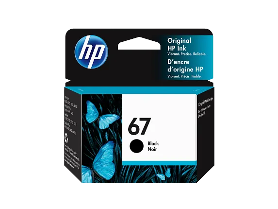 Ink Supplies, HP 67 Black Original Ink Cartridge, 3YM56AN#140