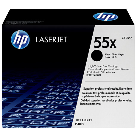 HP 55X CE255X nagykapacitású fekete toner / festékkazetta LaserJet P3015  Enterprise 500 MFP M525fnyomtatókhoz (12500 old.)
